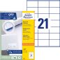 Preview: Avery zweckform etiketten 70x41mm 3481 weiss 2100 stk./100 blatt - Avery-zweckform-3481-4004182034811
