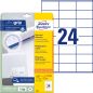 Preview: Avery zweckform universal-etiketten 70x36mm 3490 weiss 720 stk./25 + 5 blatt - Avery-zweckform-3490-4004182034903