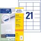 Preview: Avery zweckform etiketten 64x36mm 3670 weiss 2100 stk./100 blatt - Avery-zweckform-3670-4004182036709