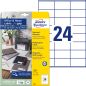 Preview: Avery zweckform etiketten 70x36mm 6122z weiss 240 stk./10 blatt - Avery-zweckform-6122z-4004182433089