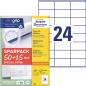 Preview: Avery zweckform universal-etiketten 70x36mm 6602z weiss 1560 stk./65 blatt - Avery-zweckform-6602z-4004182066027
