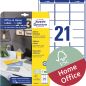 Preview: Avery zweckform etiketten 38.1x63.5mm 7160-10 weiss, perm. 10 blatt/21 stk. - Avery-zweckform-7160-10-4004182371602