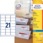 Preview: Avery zweckform adressetiketten 63,5x38,1mm j8160-25 weiss 525 stück - Avery-zweckform-j8160-25-4004182235324