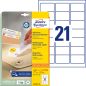 Preview: Avery zweckform universal-etikett. 63,5x38,1mm l6023rev-25 weiss 630 stk./25 + 5 blatt - Avery-zweckform-l6023rev-25-4004182060230