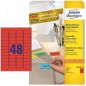 Preview: Avery zweckform etiketten 45.7x21.2mm l6038-20 rot 20bl./48stk. - Avery-zweckform-l6038-20-4004182060384