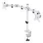 Preview: Deltaco dual monitor desk arm gam-040-w 13-32 inch screens white - Deltaco-gam-040-w-7333048056542