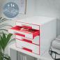 Preview: Leitz schubladenbox wow cube a4 5213-20-26 weiss/rot, 4 schubladen - Leitz-5213-20-26-4002432135172-02.jpg