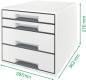 Preview: Leitz schubladenbox wow cube a4 5213-20-26 weiss/rot, 4 schubladen - Leitz-5213-20-26-4002432135172-04.jpg