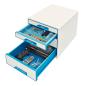 Preview: Leitz schubladenbox wow cube a4 52132036 weiss/blau, 4 schubladen - Leitz-52132036-4002432115358-02.jpg