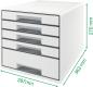 Preview: Leitz schubladenbox wow cube a4 5214-20-26 weiss/rot, 5 schubladen - Leitz-5214-20-26-4002432135189-04.jpg