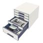 Preview: Leitz schubladenbox wow cube a4 52142001 weiss/grau, 5 schubladen - Leitz-52142001-4002432115402-02.jpg