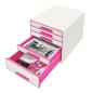 Preview: Leitz schubladenbox wow cube a4 52142023 weiss/pink, 5 schubladen - Leitz-52142023-4002432115419-02.jpg