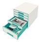 Preview: Leitz schubladenbox wow cube a4 52142051 weiss/eisblau, 5 schubladen - Leitz-52142051-4002432115440-02.jpg