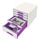 Preview: Leitz schubladenbox wow cube a4 52142062 weiss/violett, 5 schubladen - Leitz-52142062-4002432115457-02.jpg