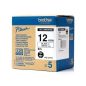 Preview: Ptouch band, high-grade schwarz/weiss hge-231 12mm/8m 5 stück - Ptouch-hge-231-4977766684613