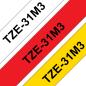 Preview: Ptouch bänder tz-231/tz-431/tz-631 tze-31m3 weiss/rot/gelb 12 mm - Ptouch-tze-31m3-4977766697989-03.jpg
