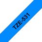 Preview: Ptouch band, laminiert schwarz/blau tze-531 pt-1280vp 12 mm - Ptouch-tze-531-4977766686440-02.jpg