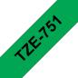 Preview: Ptouch band, laminiert schwarz/grün tze-751 pt-2450dx 24 mm - Ptouch-tze-751-4977766692434-03.jpg