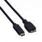 Preview: Roline usb-c-micro b, datenkabel 11.02.9006 black, st/st, 3.2 gen2 1m - Roline-11029006-7611990131730