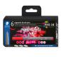 Preview: Staedtler fasermaler mit pinselspitze 371 c6-1 pigment pen 376 6er set - Staedtler-371-c6-1-4007817097083