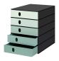 Preview: Styro systembox styroval 24x33x32cm 14-8000.95 grün/schwarz 5 schubladen - Styro-14-800095-7612176083911