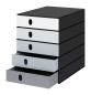 Preview: Styro systembox styroval 24x33x32cm 14-8000.98 grau/schwarz 5 schubladen - Styro-14-800098-7612176083928