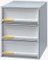 Preview: Styro schubladenbox grau 21109680 3 fächer, styro-modul - Styro-21109680-7612176105965