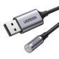 Preview: Ugreen audio adapter usb 2.0,3.5mm 30757 bb aluminum alloy 25cm,grey - Ugreen-30757-bb-6957303837571