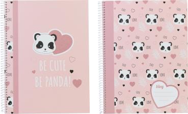 ANCOR Spiralbuch Hardcover A4 117110 B'LOG CUTE PANDA,liniert 80 B.