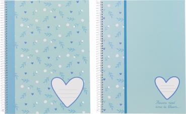 ANCOR Spiralbuch Hardcover A4 117820 B'LOG SWEET BLUE,kariert 80B.