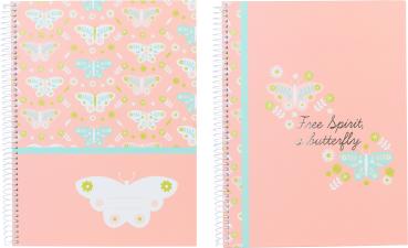 ANCOR Spiralbuch Hardcover A4 118094 B'LOG BUTTERFLIES,liniert 80B.