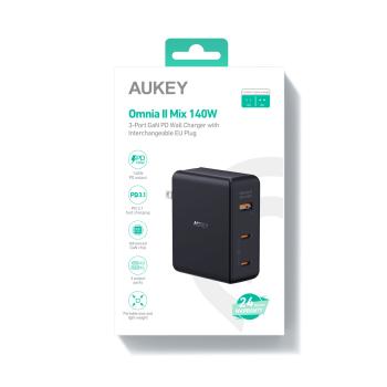 Aukey omniamix ii 140w gan pd pa-b7o bk 3-port, wall charger black - Aukey-pa-b7o-bk-0689323785780-04.jpg