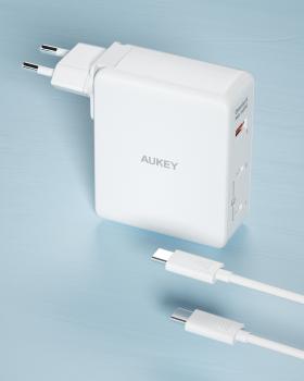 AUKEY OmniaMix II 140W GaN PD PA-B7O WH 3-Port, Wall charger White