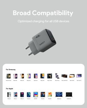 Aukey comet 45w gan pd pa-c2 1-port, wall charger grey - Aukey-pa-c2-0689323788187-07.jpg