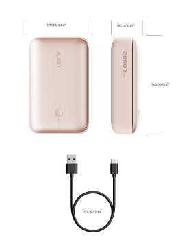 Aukey spark mini 20000, 20w, pd,qc pb-y57 pi powerbank,pink,usb-c,usb-a - Aukey-pb-y57-pi-0689323788347-05.jpg