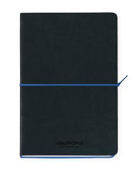 AURORA Notizbuch Softcover A5 2396TESB schwarz/blau, liniert 192 S.