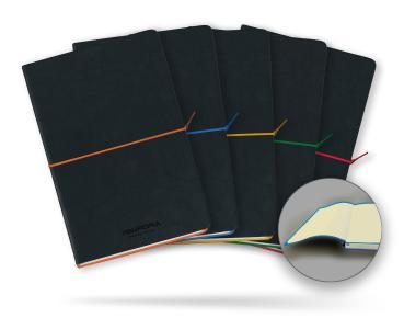 AURORA Notizbuch Softcover A5 2396TESJ schwarz/ gelb, liniert 192 S.