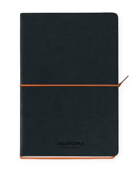AURORA Notizbuch Softcover A5 2396TESO schwarz/orange, liniert 192 S.