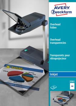 AVERY ZWECKFORM Overhead-Folie A4 2502Z 0,11mm Inkjet 50 Blatt