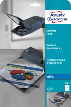 Avery zweckform overhead-folie a4 2503 0,11mm inkjet 10 stk. - Avery-zweckform-2503-4004182025031