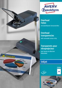 Avery zweckform overhead-folie a4 2504 0,11mm inkjet 50 blatt - Avery-zweckform-2504-4004182025048
