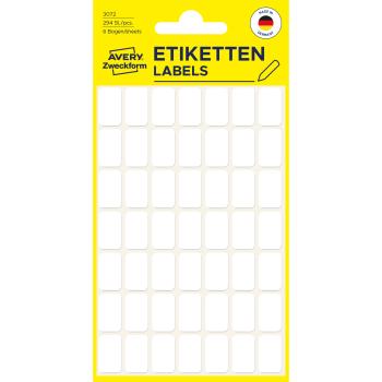Avery zweckform haushaltetiketten 16×9mm 3072 weiss 294 stück - Avery-zweckform-3072-4004182030721