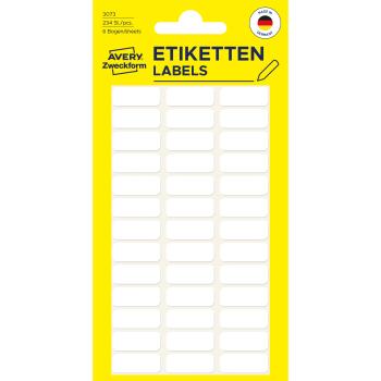 Avery zweckform haushaltetiketten 20×8mm 3073 weiss 234 stück - Avery-zweckform-3073-4004182030738