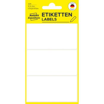 Avery zweckform etiketten 76×39mm 3081 weiss 18 stück - Avery-zweckform-3081-4004182030813