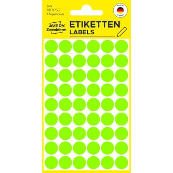 Avery zweckform markierungspunkte 12mm 3149 grün 270 stück - Avery-zweckform-3149-4004182031490
