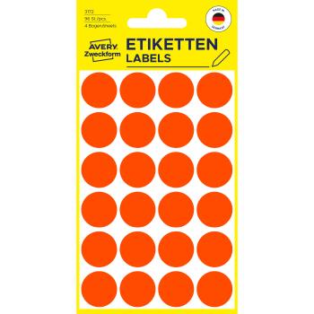 Avery zweckform markierungspunkte 18mm 3172 rot 96 stück - Avery-zweckform-3172-4004182031728