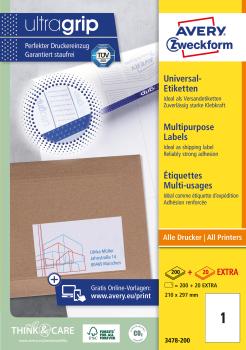 Avery zweckform etiketten 210x297mm 3478-200 weiss 220 stk./200+20 blatt - Avery-zweckform-3478-200-4004182249628-05.jpg