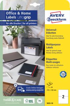 Avery zweckform universal-etiketten 210x148mm 3655-10 weiss 20 stk./10 blatt - Avery-zweckform-3655-10-4004182617588-05.jpg