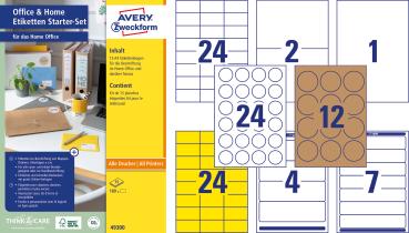 Avery zweckform etiketten starter-set 49300 ass., perm. 15 blatt - Avery-zweckform-49300-4004182493007