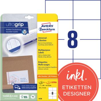 Avery zweckform universal-etiketten 105x74mm 6138z weiss 30 blatt - Avery-zweckform-6138z-4004182061381-02.jpg